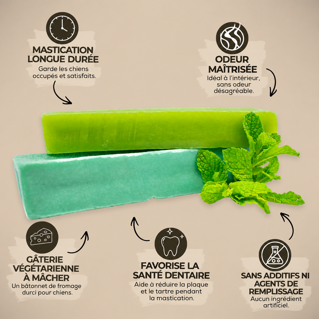 Gâterie fromage de yak à saveur de menthe pour chien