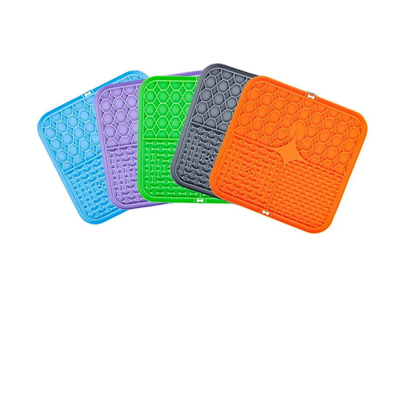 Lot de 5 tapis de léchage en silicone colorés