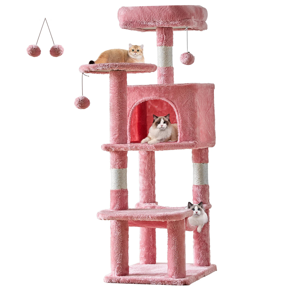 Arbre à chat multi-niveaux 112 cm avec condo et hamac / Multi-level cat tree 112cm with condo and hammock