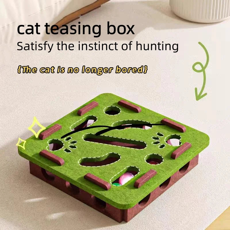 Jouet interactif en feutre pour chat avec clochette, tunnel, boîte à creuser et jeu d'auto-entretenement pour soulager l'ennui des chatons