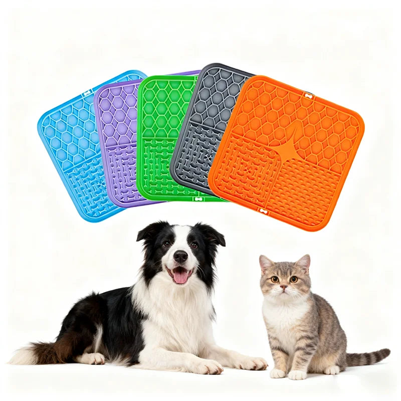 Tapis de léchage multicolores pour chats et chiens