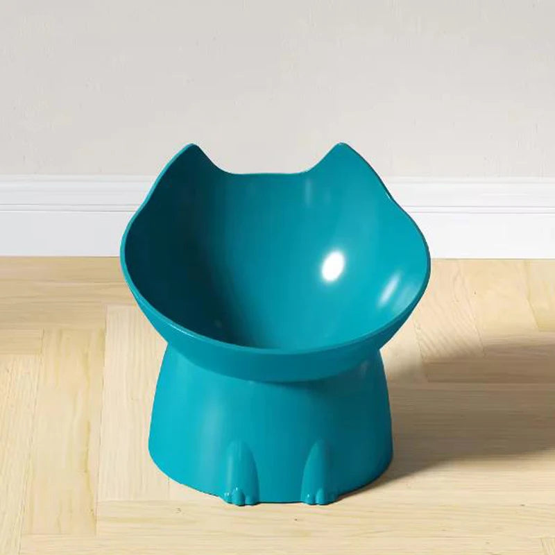 Bol surélevé pour chat bleu sarcelle anti-renversement