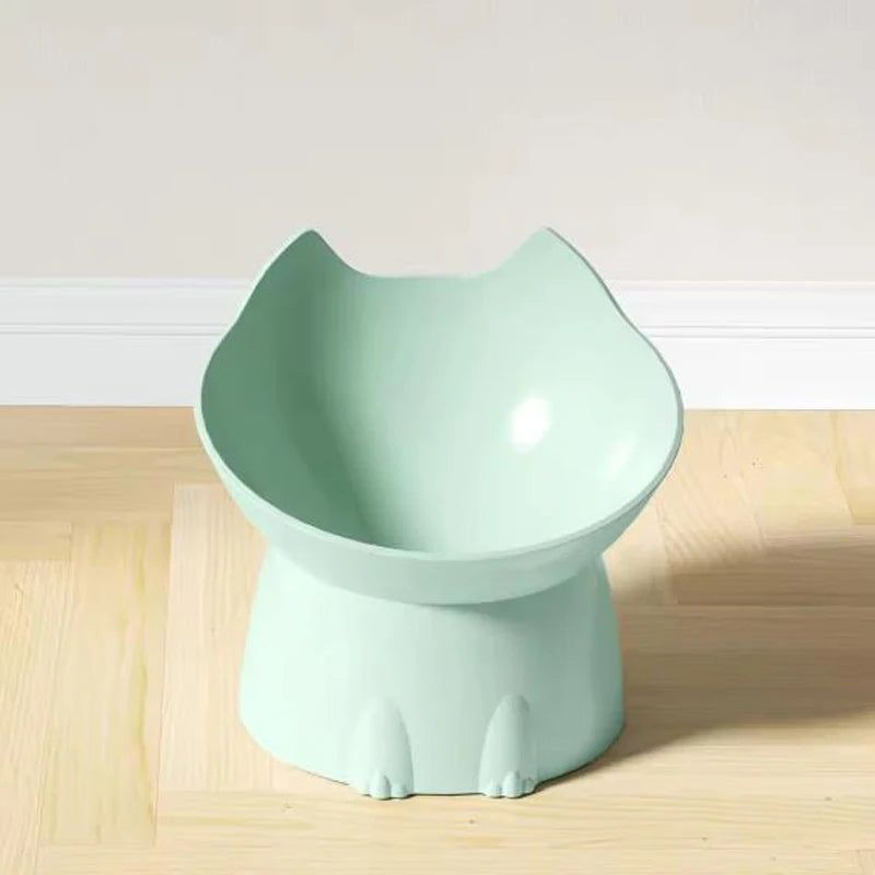 Bol surélevé pour chat vert menthe avec oreilles de chat