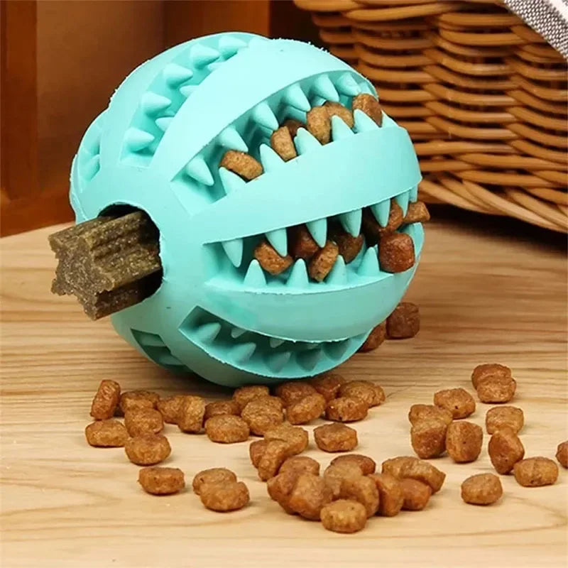 Balle interactive distributeur de friandises pour chien - Bleu clair
