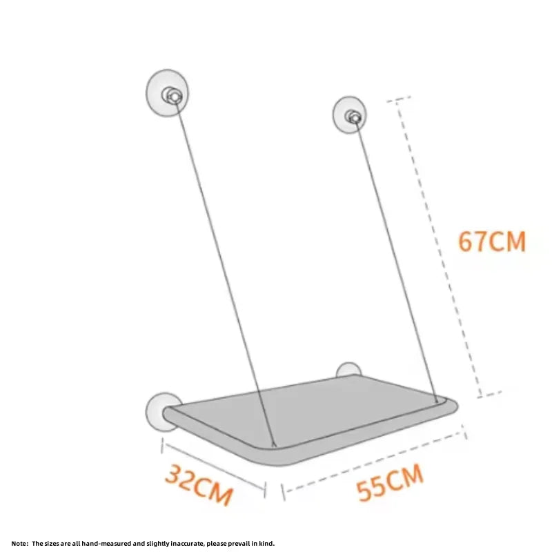Schéma dimensions hamac de fenêtre pour chat 55x32 cm