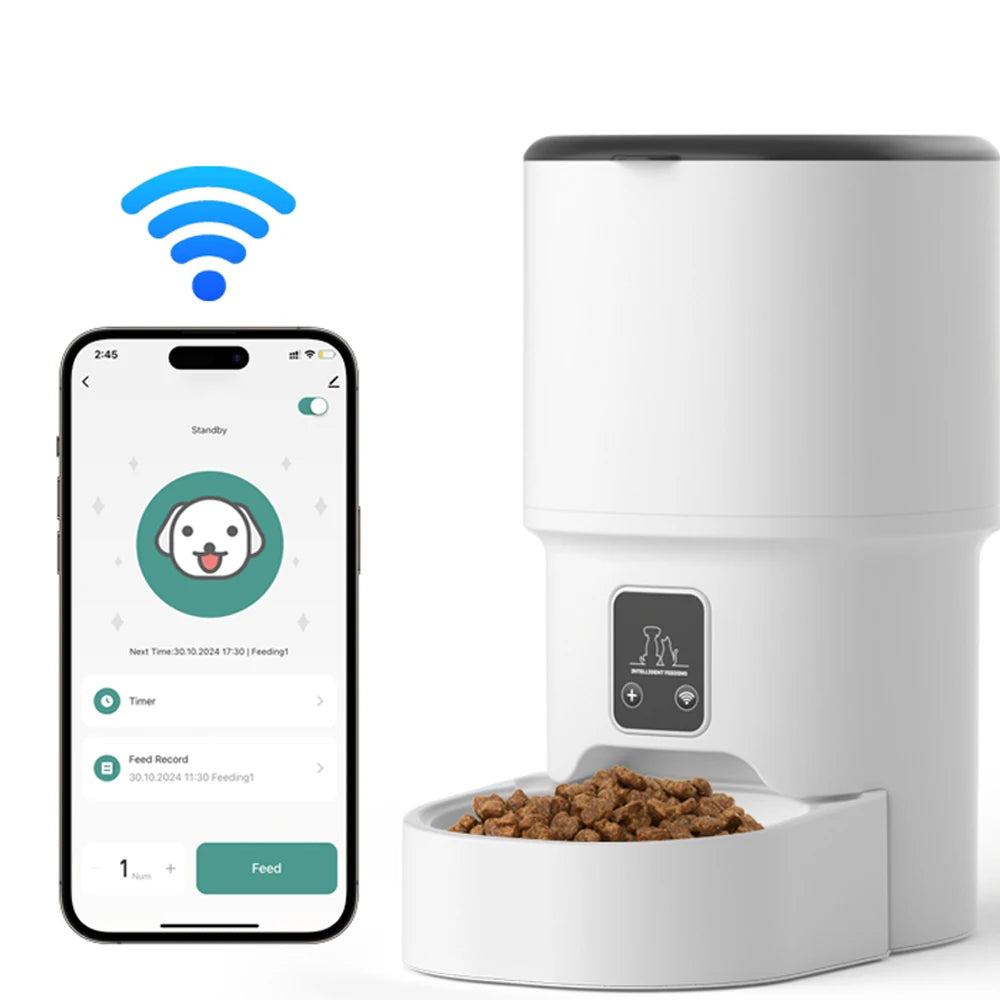 Tuya-Mangeoire intelligente pour chat, alimentation quantitative et chronométrée, adaptée aux chats et aux chiens, bol d'alimentation pour animaux de compagnie, Wi-Fi, grande capacité, 4L