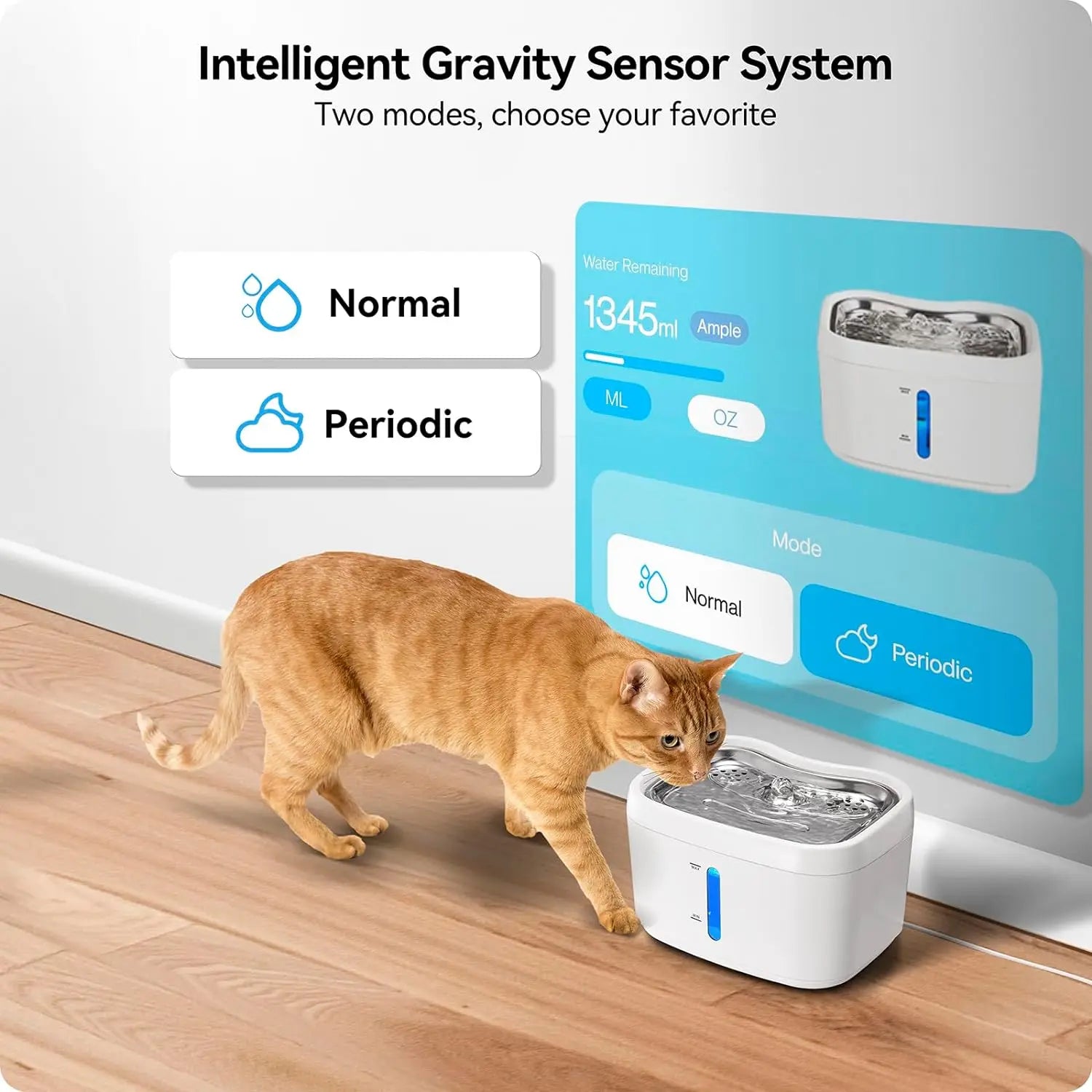 Plateau en acier inoxydable 304 pour fontaine à eau pour chat