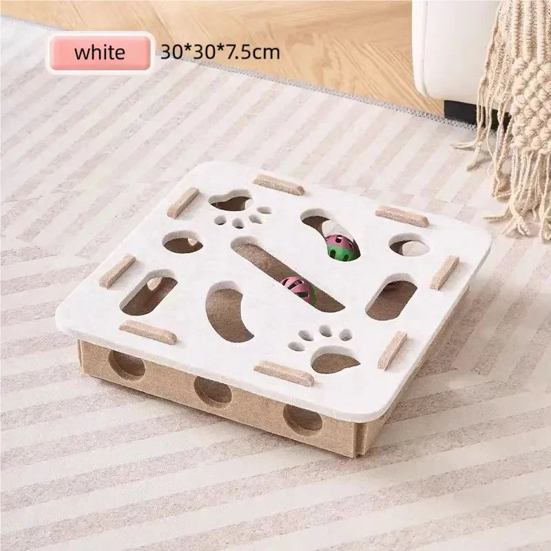 Jouet interactif en feutre pour chat avec clochette, tunnel, boîte à creuser et jeu d'auto-entretenement pour soulager l'ennui des chatons
