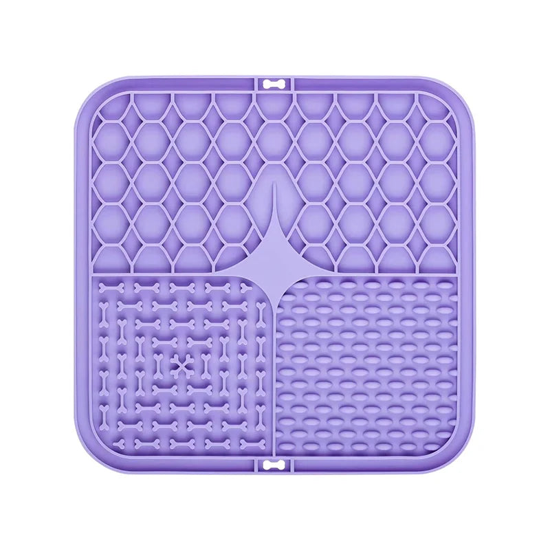 Tapis de léchage en silicone violet apaisant