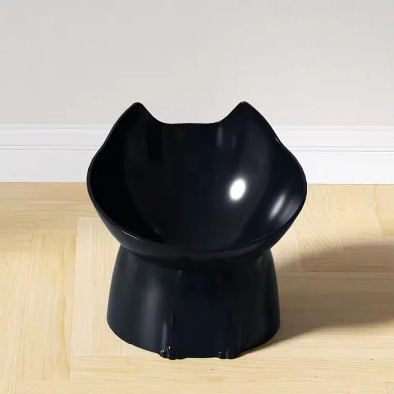 Bol surélevé pour chat noir avec oreilles de chat