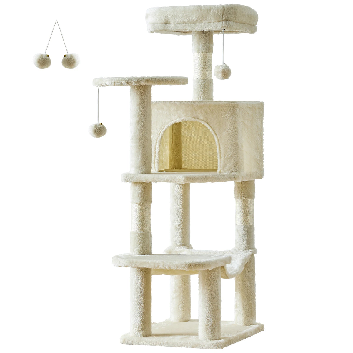 Arbre à chat multi-niveaux 112 cm avec condo et hamac / Multi-level cat tree 112cm with condo and hammock
