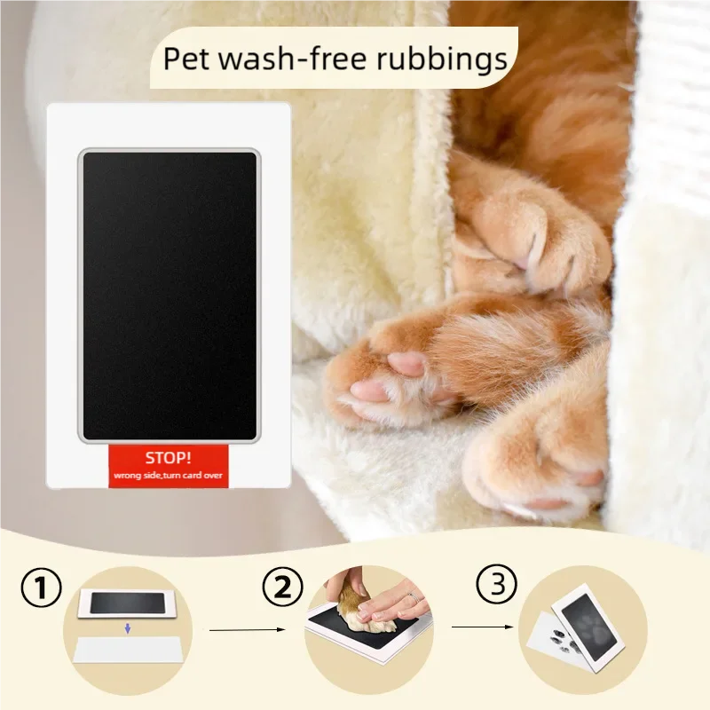 Kit tampon encreur empreinte propre pour chat et chien avec instructions