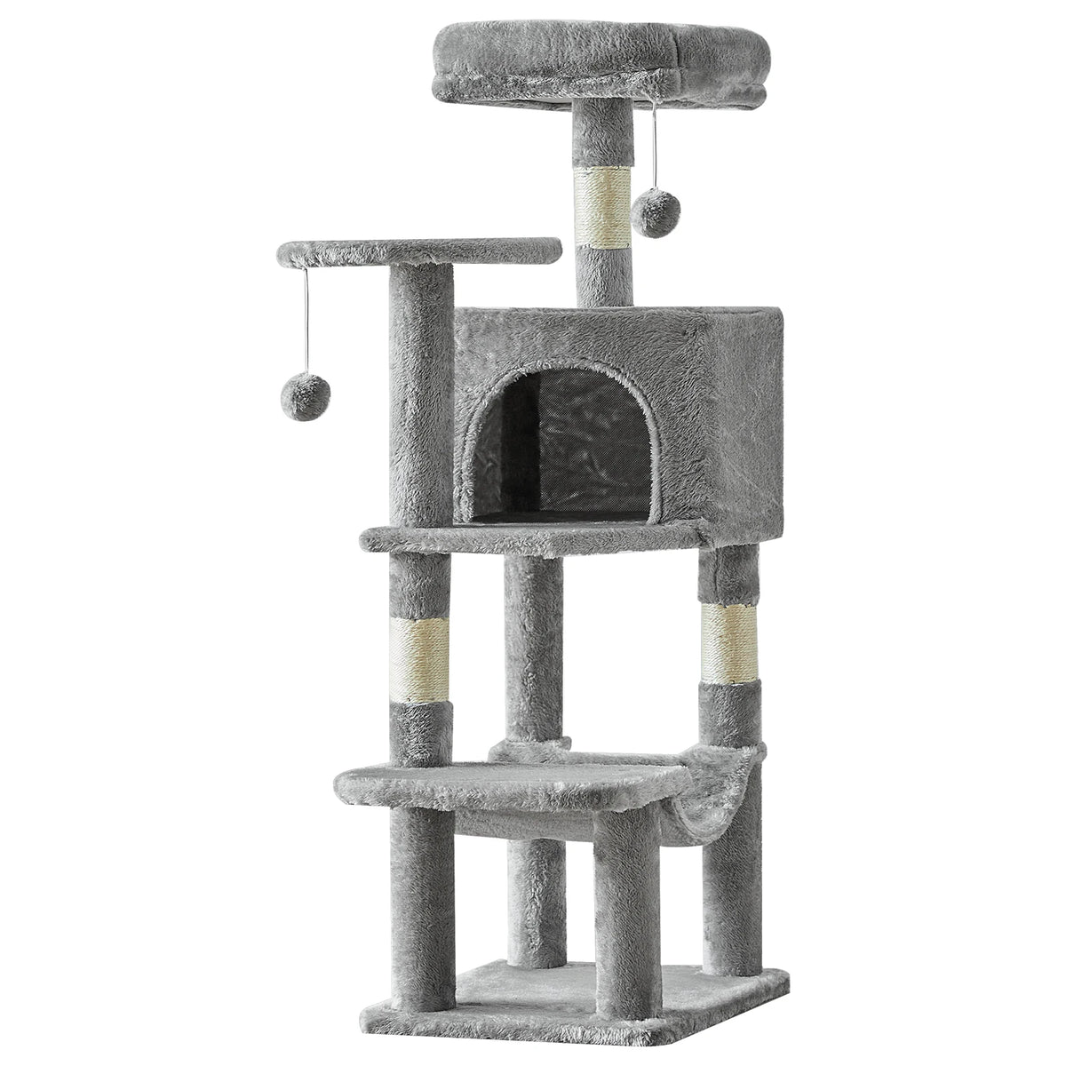 Arbre à chat multi-niveaux 112 cm avec condo et hamac / Multi-level cat tree 112cm with condo and hammock