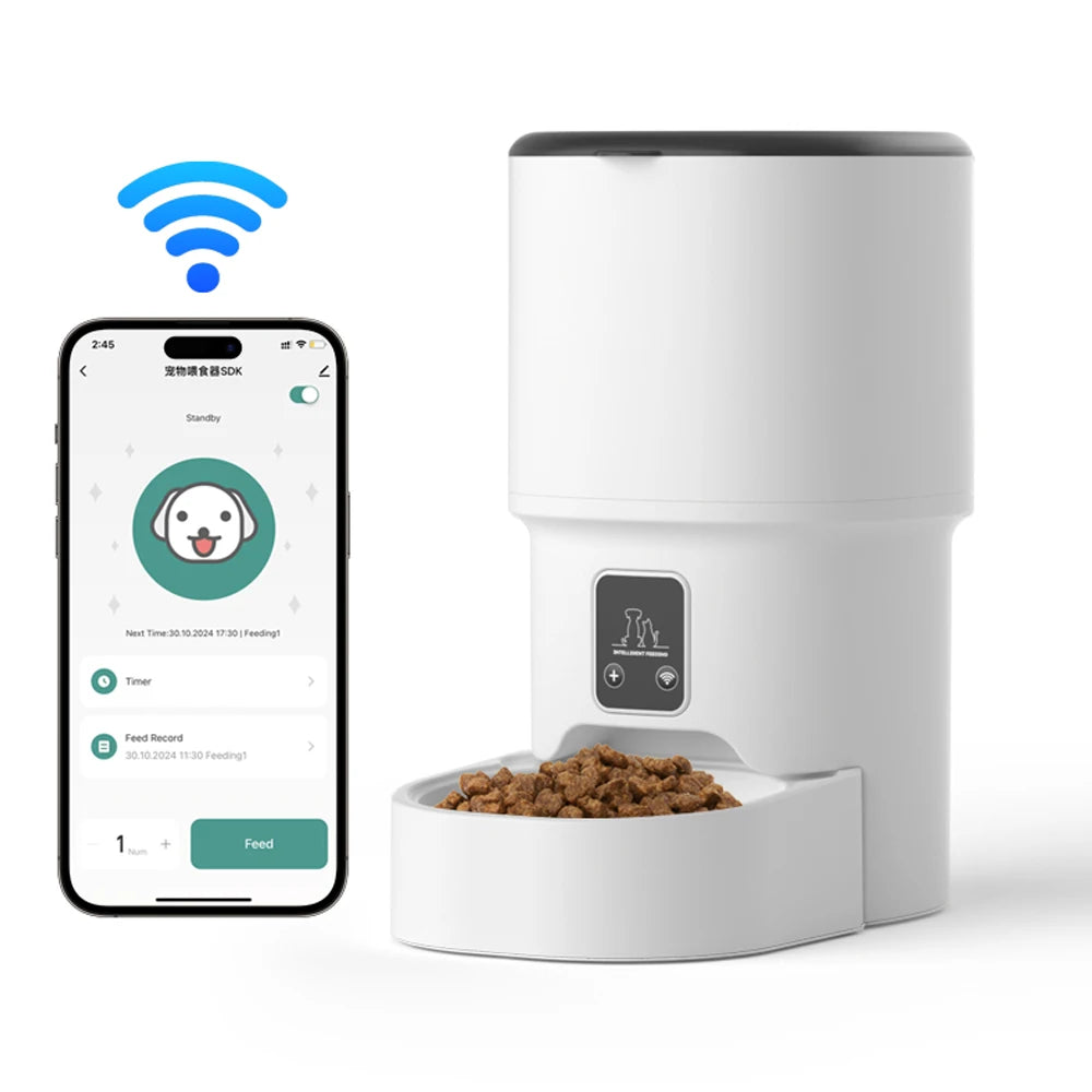 Tuya-Mangeoire intelligente pour chat, alimentation quantitative et chronométrée, adaptée aux chats et aux chiens, bol d'alimentation pour animaux de compagnie, Wi-Fi, grande capacité, 4L