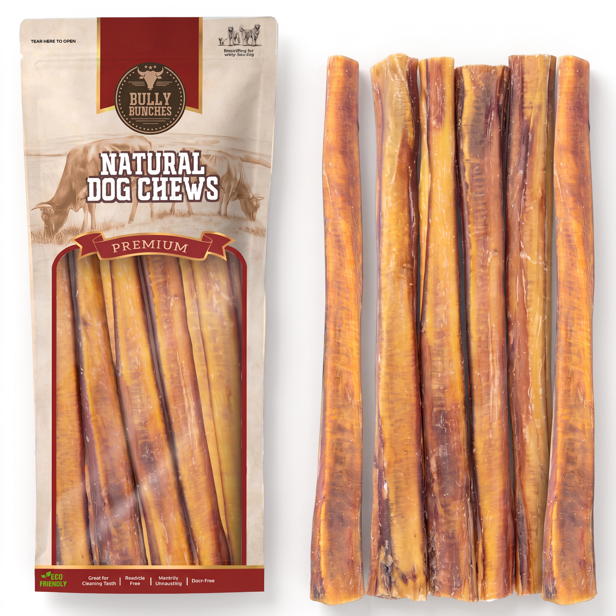 12-inch Jumbo Beef Chew Stick for Dogs – 100% Beef