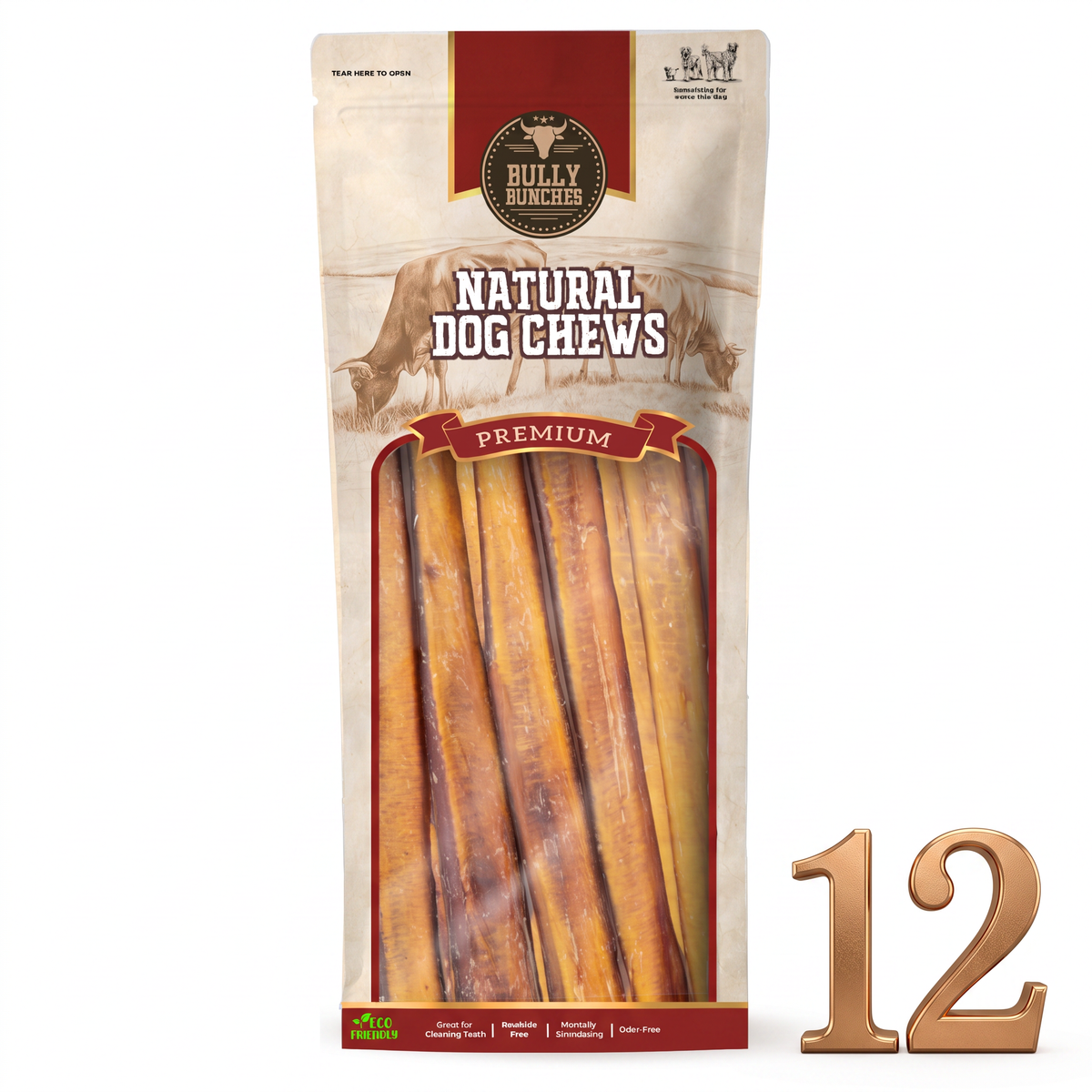 12-inch Jumbo Beef Chew Stick for Dogs – 100% Beef