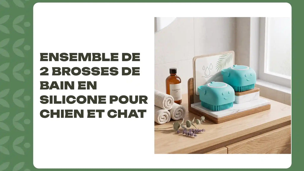 Ensemble de 2 brosses de bain en silicone pour chien et chat by@Outfy