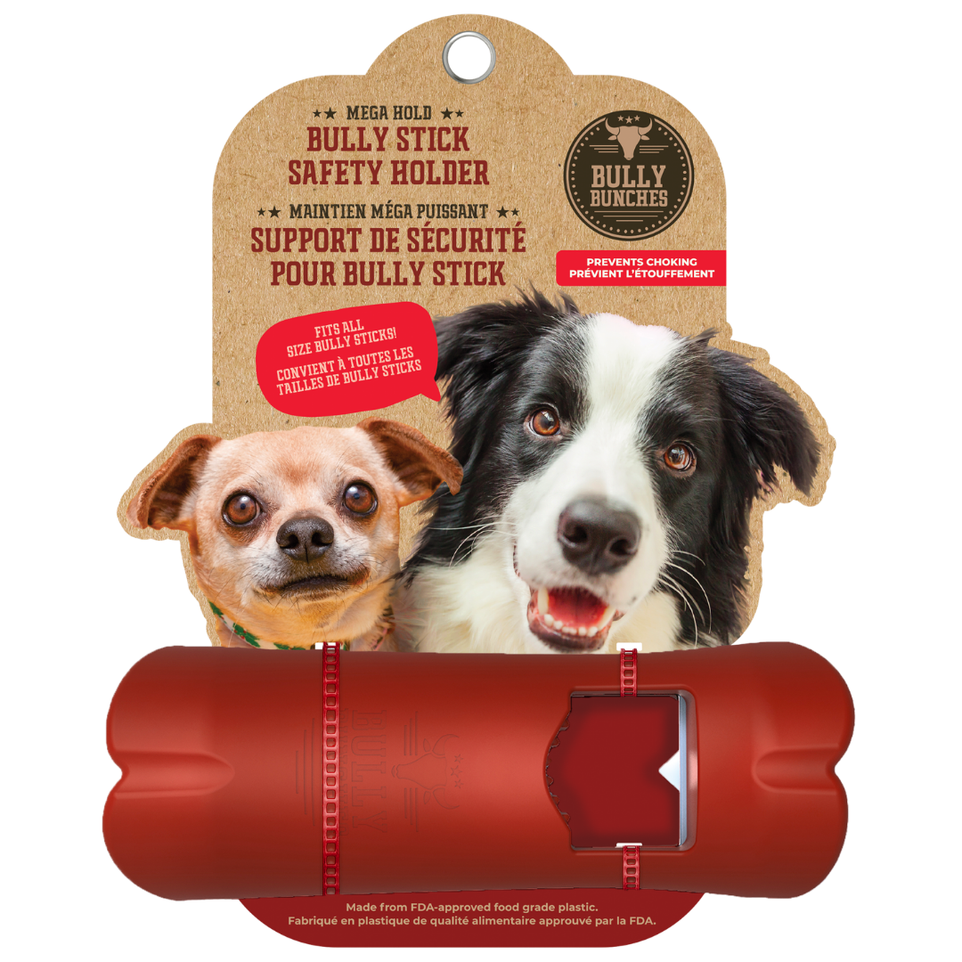 Support de sécurité rouge pour bâton à mâcher destiné aux chiens