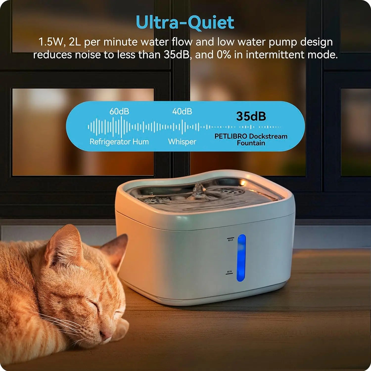 Fontaine à eau ultra-silencieuse pour chat
