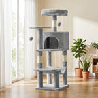 Arbre à chat multi-niveaux 112 cm dans un salon lumineux scandinave