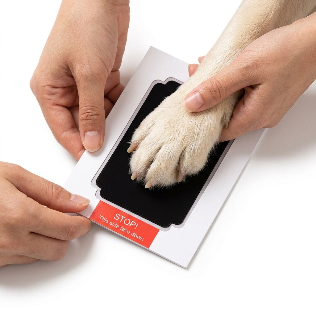 Utilisation du tampon encreur sans contact pour empreinte de patte