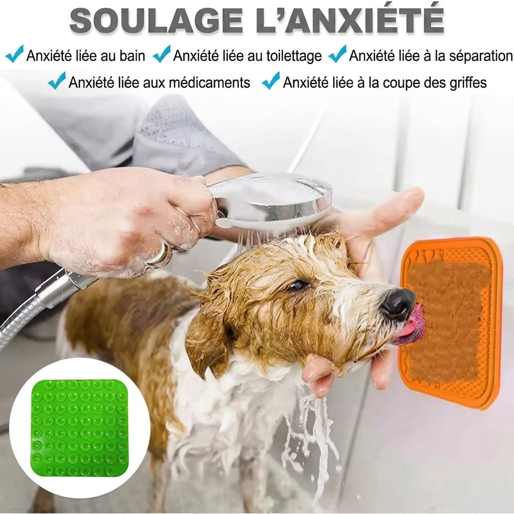 Tapis de léchage pour le bain et le toilettage en français